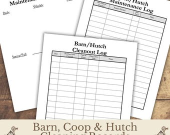 Livestock Barn Maintenance and Cleaning Kit, Cleaning & Upkeep Tracker