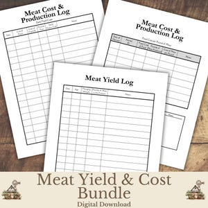Homestead Meat Processing Bundle, Yield & Cost Tracker, Butcher Processing Log Printable