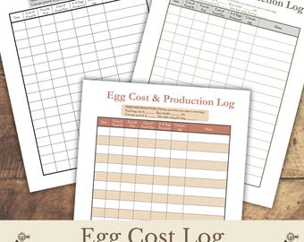 Egg Cost & Production Log Printable