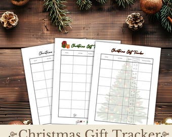 Christmas Gift Planner Printable Set, Holiday Tracker (Digital Download)