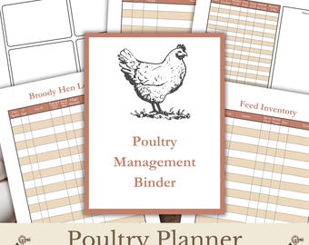Chicken Planner Printable, Poultry Logs for tracking Health, Production, Chores and more!