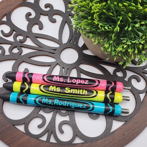 Glitter Pen, Custom Pen, Ink Joy Pen, Refillable Pen, Work Pens, Pretty Pens, Cute Pens, Teacher Glitter Pens, Glitter Crayons