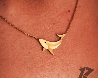 ステンレススチールのクジラペンダントネックレス、かわいいクジラネックレス、ゴールドクジラネックレス、オーシャンネックレス、レディースネックレス、彼女へのギフト。