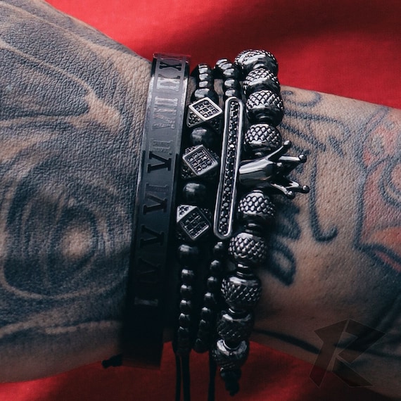Black bracelet set clearance