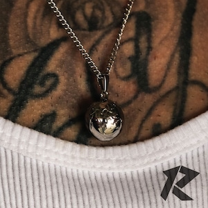 Erde Halskette, Globus Charm Halskette, Weltkarte Anhänger, Halskette für Männer, Kette & Anhänger, Geschenk für ihn, Globus Anhänger, Reisegeschenk,