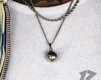 Globe Necklace Set, Mens Pendants, Mens Necklace, Free Tracked Shipping, Chain & Pendant, Gift for him, Globe Pendant, Travel gift, 18K