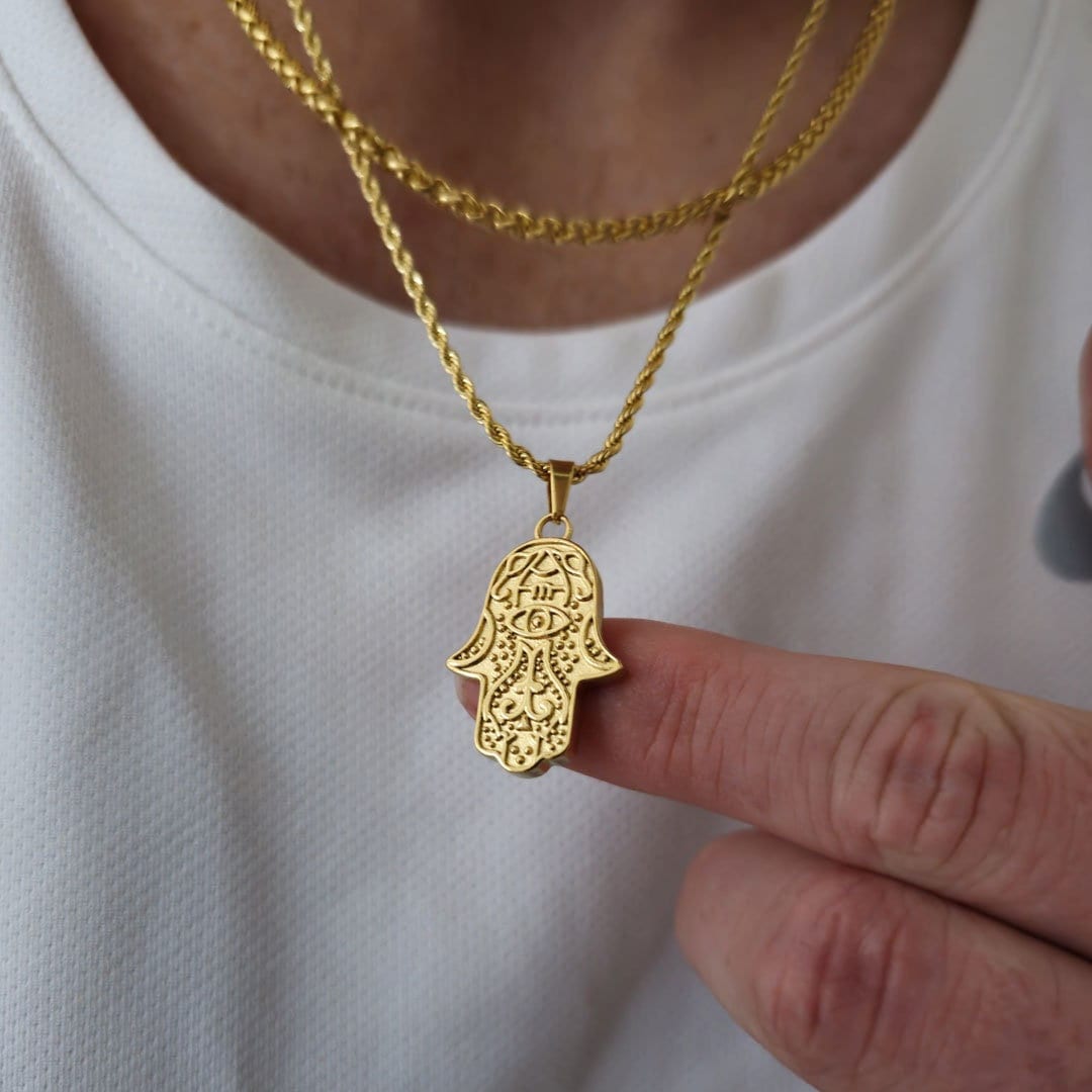 Hand of fatima mens necklace best sale