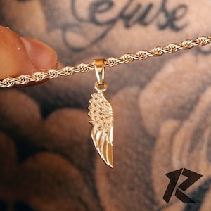 Guardian Angel Necklace, Angel Wing Necklace, Mens Necklace, Angel Wing Necklace for Men, Religious Jewelry, Minimalist Necklace