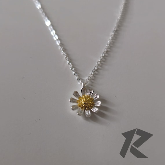 [STONE HENgE] 韓国☆925 Silver☆Silver Daisy Necklace Sterling Silver Daisy Necklace - Etsy
