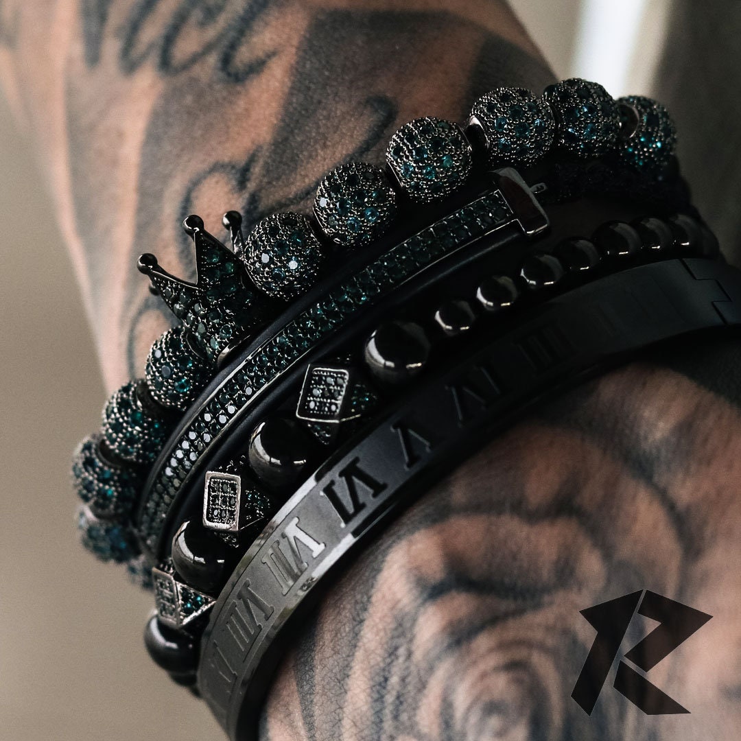 Mens Bracelet, Black Bracelets for Men, Black Bracelet for Men, 4