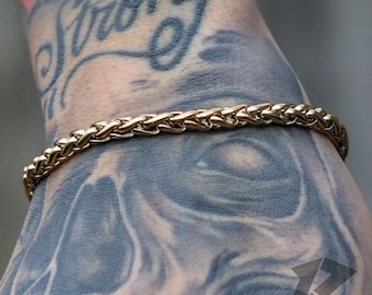 Wheat Bracelet, 5mm Wheat Bracelet, Bracelets For Men, Mens Bracelet, Stainless Steel, Free Tracked Shipping, Gift for him,
