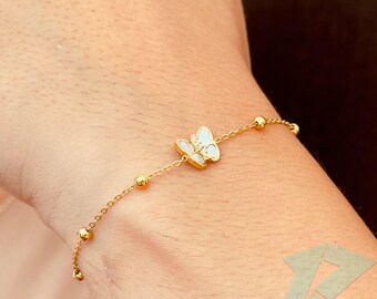 Bracciale A Catena Con Farfalla In Argento | Gioiello Minimalista Vintage Per Donne E Ragazze, Regalo Damigella