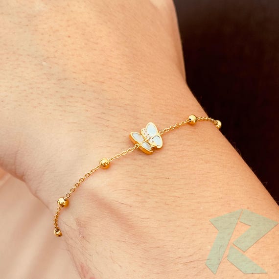 5 golden butterflies bracelet – Ardor Boutique Elegant Gold Butterfly Bracelet display picture 1