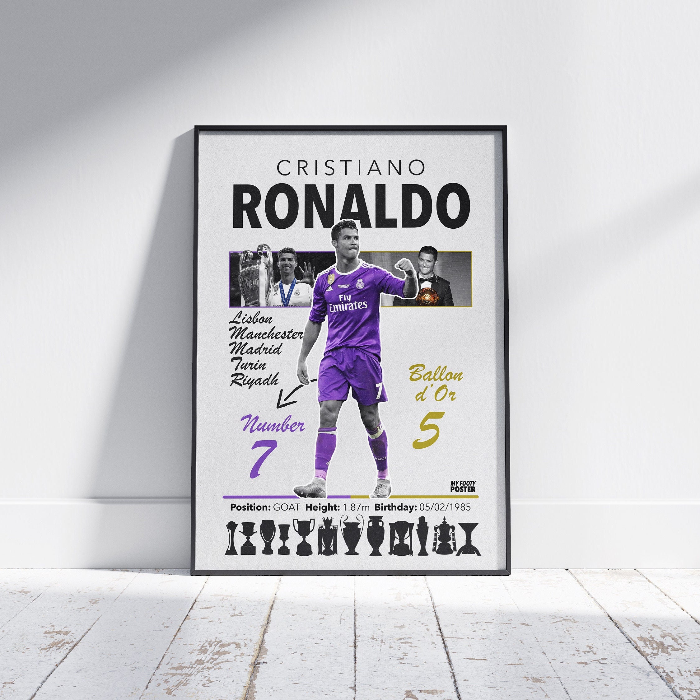 Cristiano Ronaldo Real Madrid Futbol Soccer Sports Poster 22x34