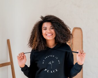 My Prayer is My Peace - Boho Cropped Hoodie