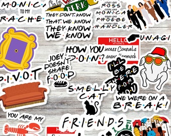 Friends Sticker Pack, Ross Rachael Chandler Monica Phoebe Joey