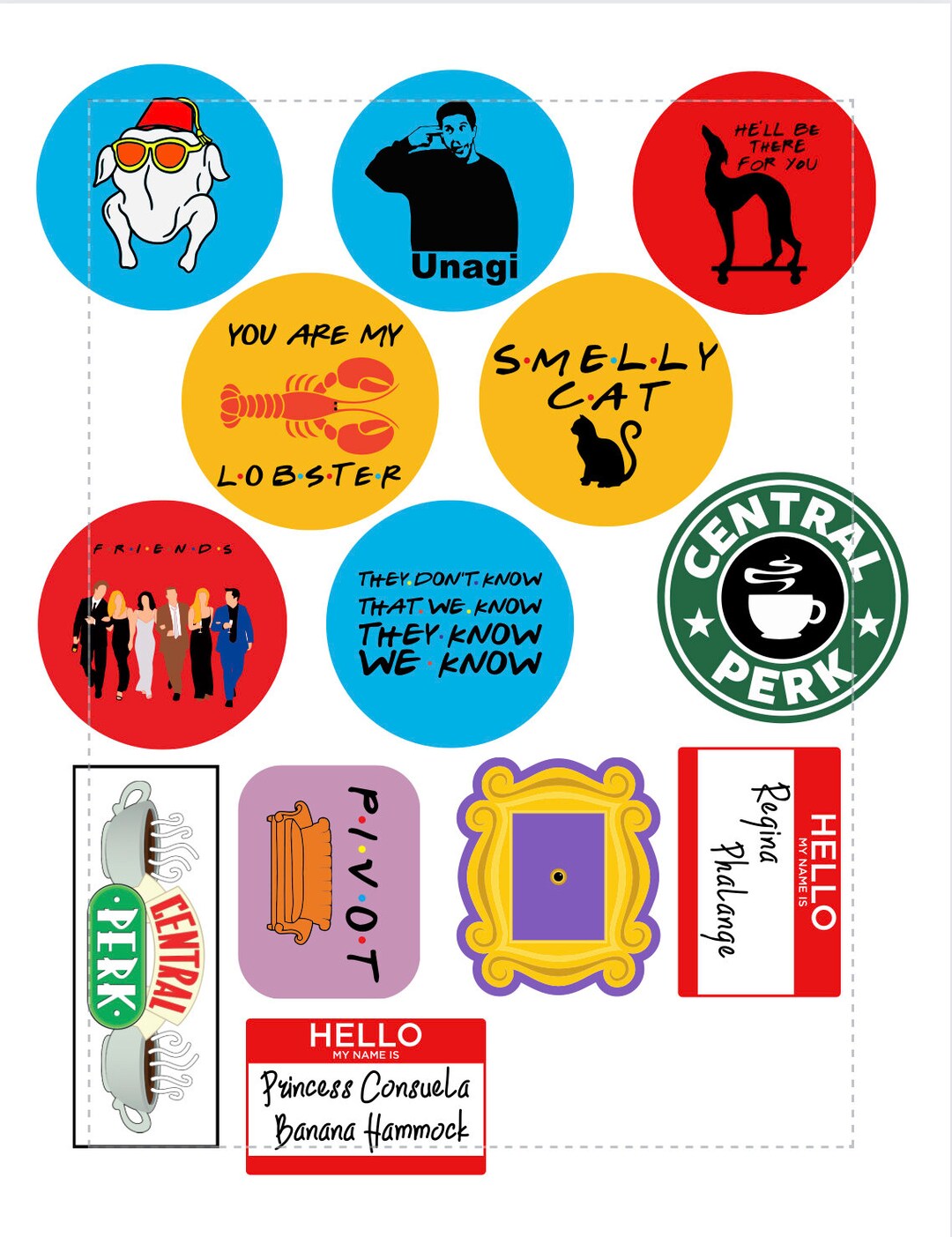Printable Cupcake Topper. Friends Themed Cupcake Toppers. Friends Party ...