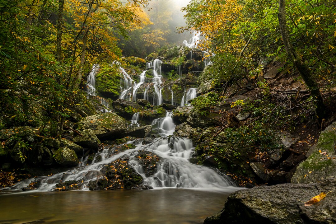 Catawba Falls in Autumn North Carolina Waterfall Asheville, NC
