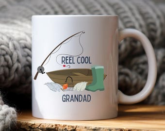 Reel Cool Grandad Mug, Fishing Grandad Gift, Grandpa Fishing Mug, Fisherman Coffee Cup, Father's Day Gift for Grandad, Grandpa Birthday Gift
