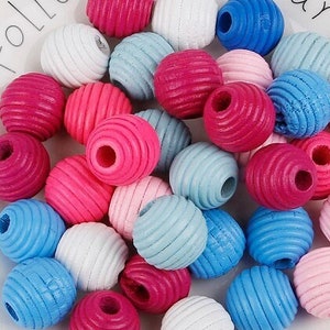 20/30Pcs, 14/20mm Assorted Colored Wooden Beads For Jewelry Making, Round Extra Large Macrame Wood Beads Large Hole For Home Decor