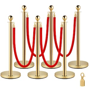 Gold Premium Crowd Control Stanchions with Extended Velvet Rope