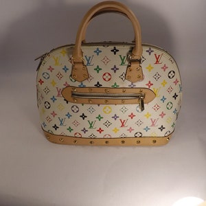 Louis Vuitton Paris x Murakami multicolor monogram bag on brown background  - 2000s second hand Lysis