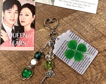 Queen Of Tears Inspired Four-Leaf Clover Keychain