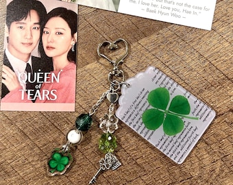 Queen Of Tears Inspired Four-Leaf Clover Keychain