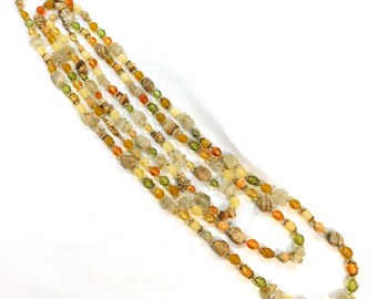 Vintage Beaded Necklace Set: Glass & Stone Chip Costume Jewelrym -N64