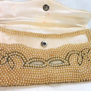 Vintage Faux Pearl Beaded Clutch: 1960s Evening Bag, Japan