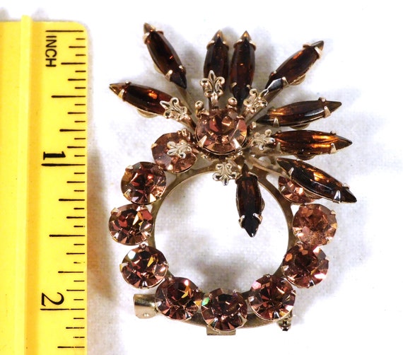 MCM Rhinestone Brooch Pin Glass Prong Set Stones … - image 8