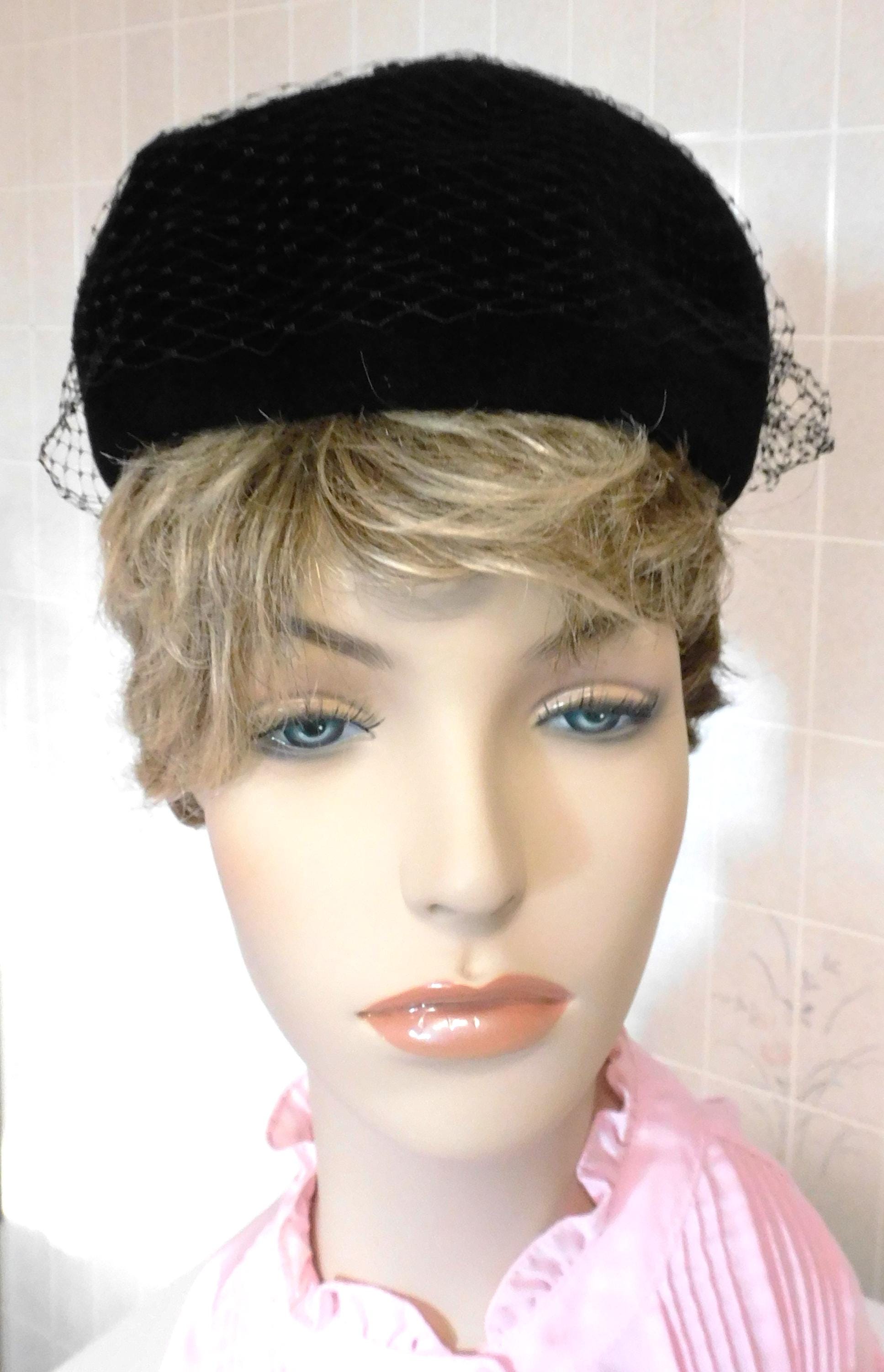 Peachbloom Velour Women’s VTG Hat Valerie Modes Black Imported Fur Sz M Box READ Valerie Modes Peachbloom Velour Hat Women Black Merrimac  main image 3