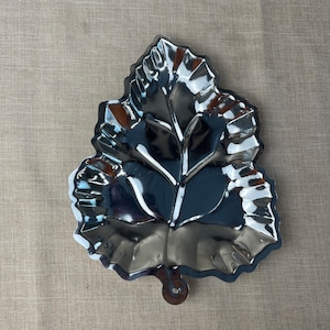 Silver Metal Leaf Decorative Tray