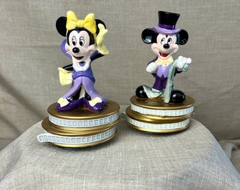 ディズニーシュミットミッキー＆ミニーマウス陶器フィギュア