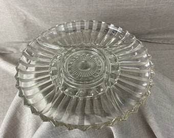 Vintage Geteiltes Glas Serviertablett