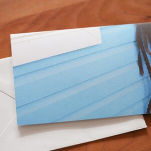 Cartes de correspondance pour toutes les occasions Cartes de correspondance avec enveloppes Cartes de voeux Photographies Corde bleue et marron Abstrait Blanc
