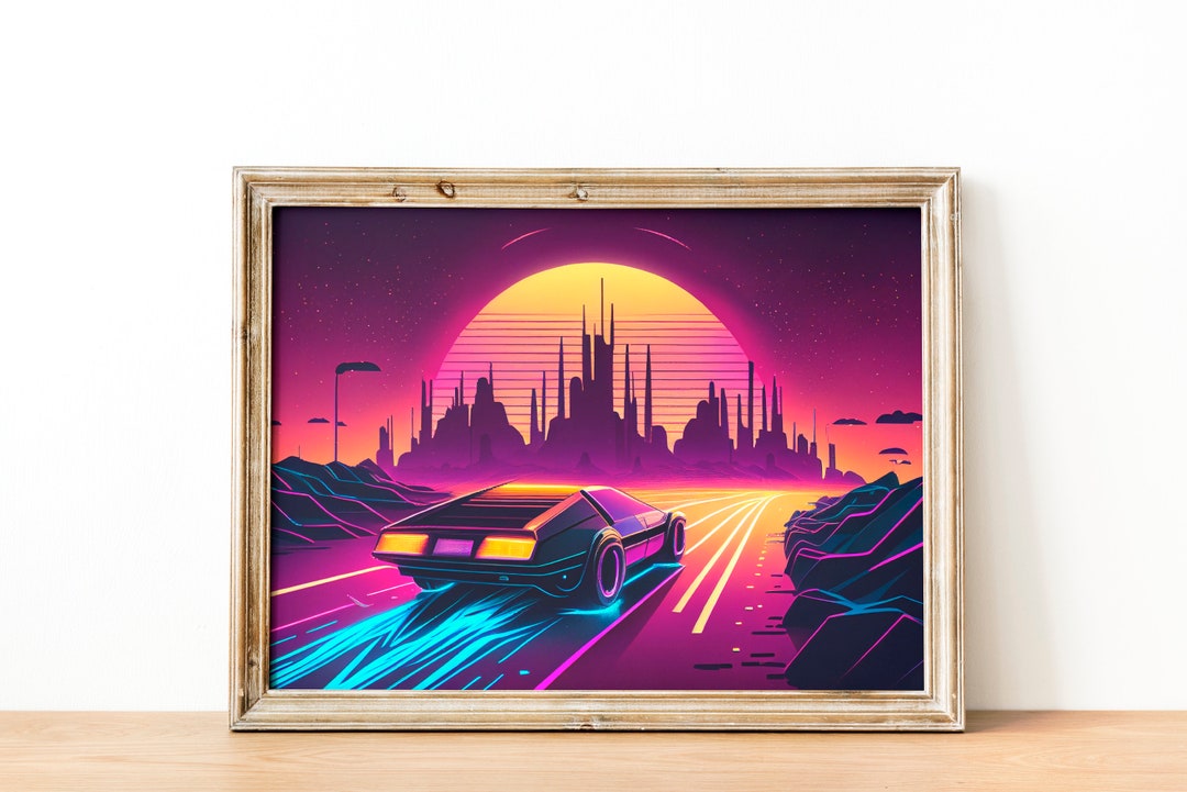 Neon City Poster Digital Download Printable Poster Wall Art Wall Poster