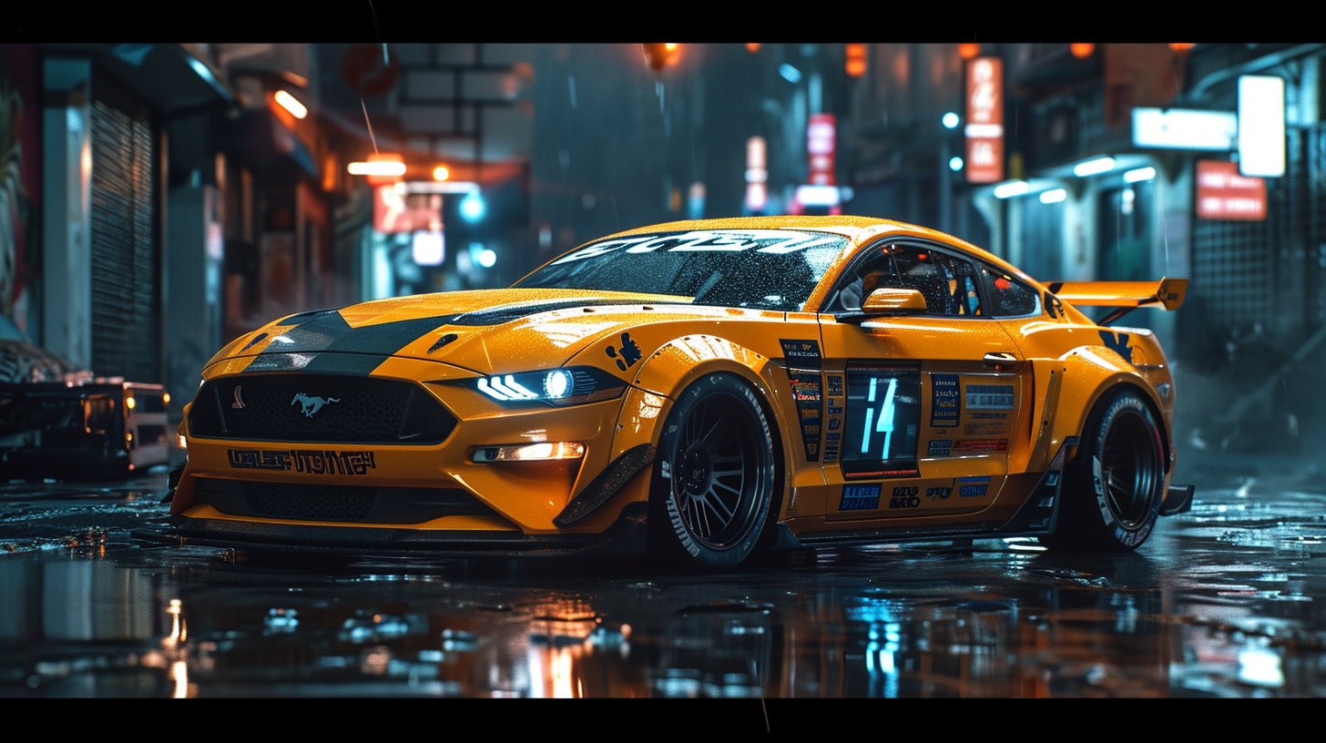 Desktop Wallpaper Desktop Background Mustang Cyberpunk Sports Car