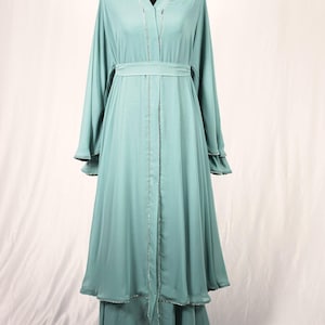 Abaya for women, Dubai Abaya, Islamic clothing, Blue Layer Abaya, Long modern abaya