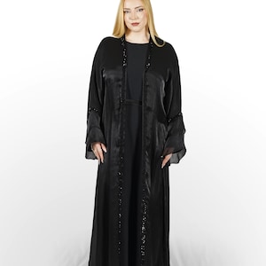 Black Abaya Made in Dubai, Abaya for woman, Fancy abaya for event