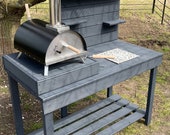 Outdoor pizza oven table/ pizza oven stand/ ooni pizza oven table/ outdoor dining/ pizza table