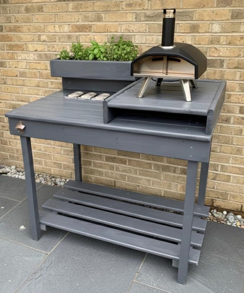 Outdoor pizza kitchen suitable for most ovens/ pizza table/ pizza oven table/ pizza oven kitchen/ outdoor serving table/ pizza oven stand. image 3