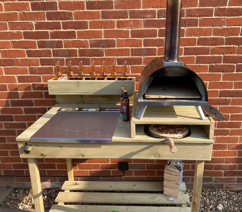 Outdoor pizza kitchen suitable for most ovens/ pizza table/ pizza oven table/ pizza oven kitchen/ outdoor serving table/ pizza oven stand. image 6