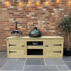 Kamado Grill, BGE Table, Twin Cupboard Storage, Outdoor BBQ Station image 6