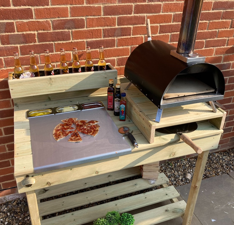 Outdoor pizza kitchen suitable for most ovens/ pizza table/ pizza oven table/ pizza oven kitchen/ outdoor serving table/ pizza oven stand. image 8