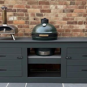 Kamado Grill, BGE Table, Twin Cupboard Storage, Outdoor BBQ Station image 2