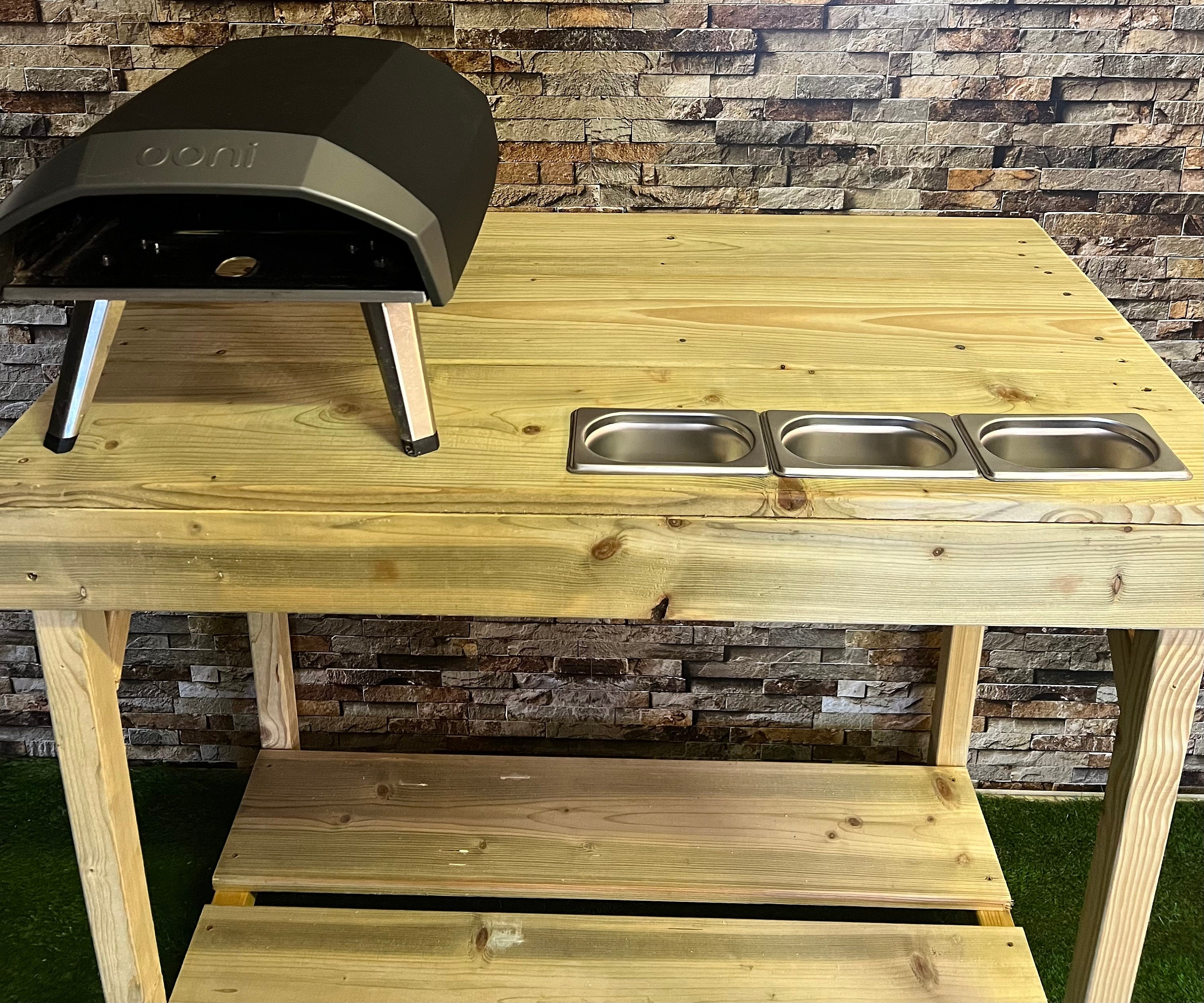 Pizza Oven Table With 3 Topping Pots. Garden Table BBQ Table Etsy Australia