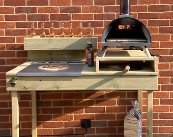 Outdoor pizza kitchen suitable for most ovens/ pizza table/ pizza oven table/ pizza oven kitchen/ outdoor serving table/ pizza oven stand.