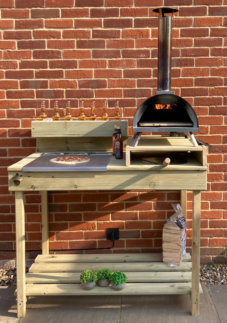 Outdoor pizza kitchen suitable for most ovens/ pizza table/ pizza oven table/ pizza oven kitchen/ outdoor serving table/ pizza oven stand. image 1