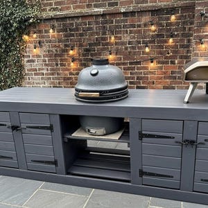 Kamado Grill, BGE Table, Twin Cupboard Storage, Outdoor BBQ Station image 4